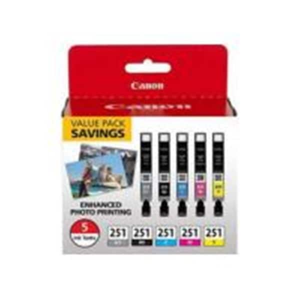 Canon CMYKGY 5-Cartridge Ink Set 6513B011 - main
